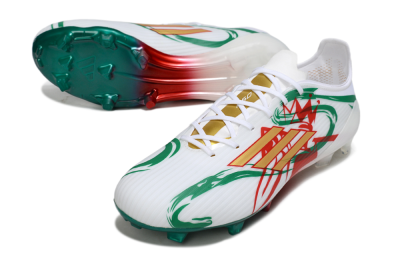Adidas F50 Elite FG Football Boots - White/Green/Gold/Red