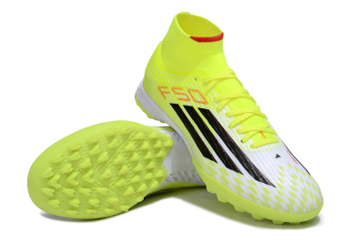 Adidas F50 Elite Mid TF Football Shoes - Yellow/Black/Red