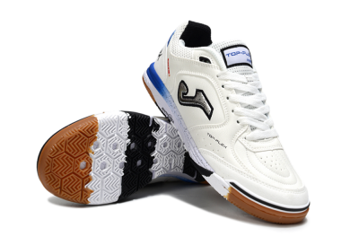 Joma Top Flex IC Football Shoes - White/Silver/Blue