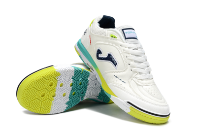 Joma Top Flex IC Football Shoes - White/Yellow/Jade