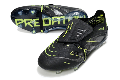 Adidas Predator 25 Elite Foldover Tongue FG Football Boots - Black/Silver/Yellow