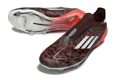 Adidas F50 Elite Laceless FG Football Boots - Leopard/Red/Silver