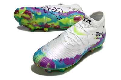 Puma Future 8 Ultimate FG Football Boots - White/Purple/Yellow/Blue