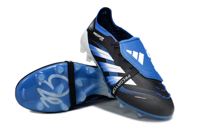 Adidas Predator 25 Elite Foldover Tongue FG Football Boots - Black/White/Blue