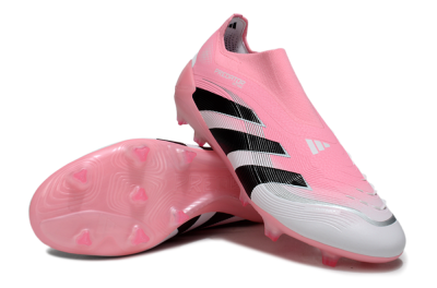 Adidas Predator 25 Elite Laceless FG Football Boots - Pink/White/Black