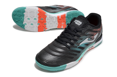 Joma Top Flex IC Football Shoes - Black/Jade/Red