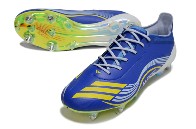 Messi x Adidas F50 Elite SG Football Boots - Blue/Yellow/White