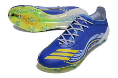 Messi x Adidas F50 Elite FG Football Boots - Blue/Yellow/White