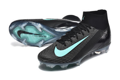 Nike Air Zoom Mercurial Superfly 10 Elite FG Football Boots - Black/Ice Blue/Charcoal Gray