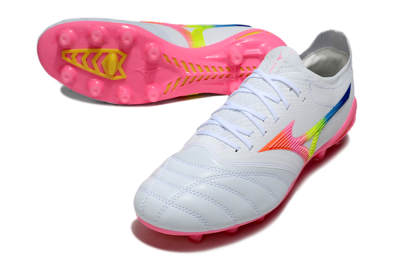 Mizuno Morelia Neo 4 FG Football Boots - White/Vibrant Pink/Neon Yellow