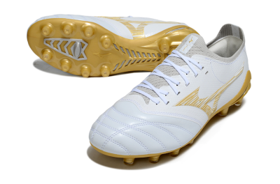 Mizuno Morelia Neo 4 FG Football Boots - White/Golden Accent/Classic White