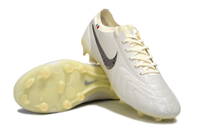 Nike Tiempo Legend 10 Elite FG Football Boots - White/Ivory/Metallic Silver