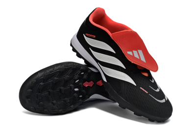 Adidas Predator 25 Elite Fold-Over Tongue TF Football Shoes - Black/Fiery Red/White