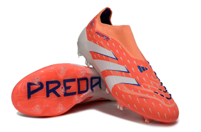 Adidas Predator 25 Elite Laceless FG Football Boots - Coral/Bright Coral/White
