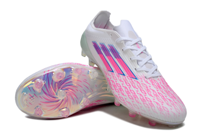 Adidas F50 Elite FG Football Boots - White/Neon Pink/Iridescent Blue