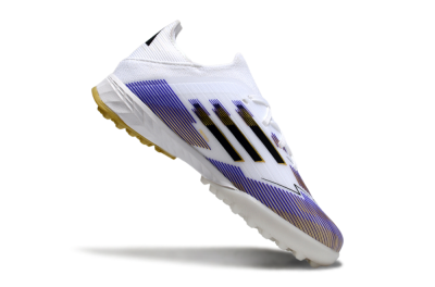Adidas F50 Elite TF Football Shoes - White/Purple Dream/Gold Rush