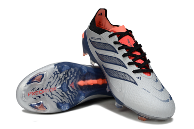 Adidas Predator 26 Elite FG Football Boots - Silver/Navy Blue/Neon Orange