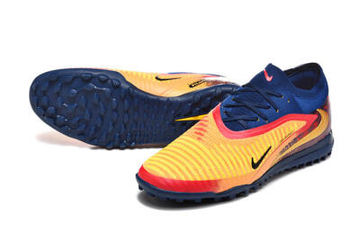 Nike Phantom 6 Low Elite TF Football Shoes - Yellow/Fiery Red/Navy Blue