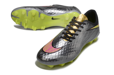 Nike Hypervenom Phantom FG Football Boots - Gray/Neon Yellow/Metallic Silver
