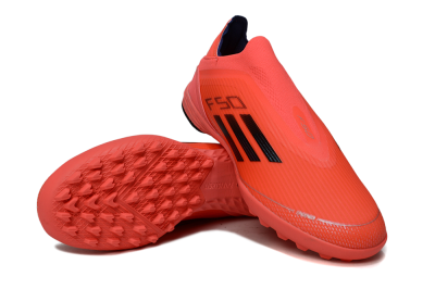 Adidas F50 Elite Laceless TF Football Shoes - Coral/Bright Coral/Black