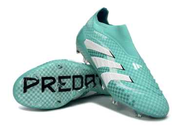 Adidas Predator 25 Elite Laceless FG Football Boots - Aqua/Mint Green/White