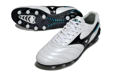 Mizuno Morelia Neo 2 FG Football Boots - White/Midnight Black/Turquoise