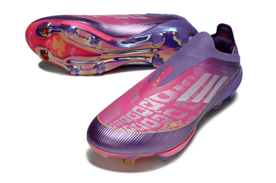 Adidas F50+ Elite Lightstrike Pro Laceless FG Football Boots - Purple/Electric Pink/Neon Green
