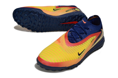 Nike Phantom 6 Low Elite TF Football Shoes - Yellow/Sunset Orange/Navy Blue
