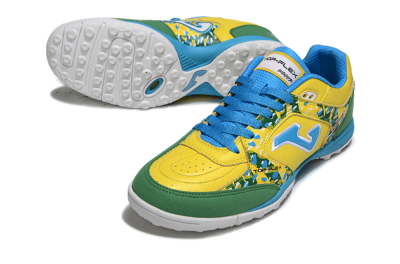 Joma Top Flex TF Football Shoes - Yellow/Aquatic Blue/Grass Green