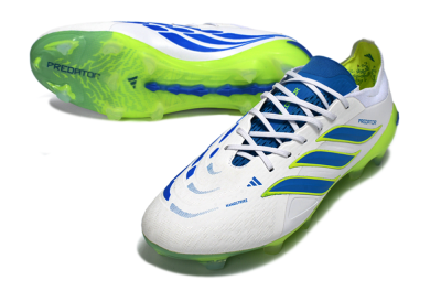 Adidas Predator 26 Elite FG Football Boots - White/Electric Blue/Lime Green
