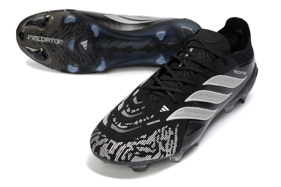 Adidas Predator 26 Elite FG Football Boots - Black/Silver Shade/White Accent