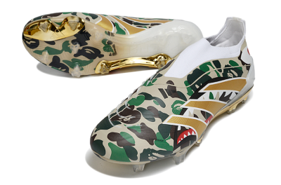 Adidas Predator 25 Elite Laceless FG Football Boots - Camo/White/Gold
