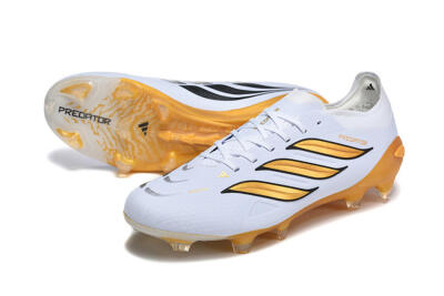 Adidas Predator 26 Elite FG Football Boots - White/Golden Yellow/Black