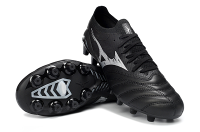 Mizuno Morelia Neo 4 FG Football Boots - Black/Midnight Black/Sleek Silver