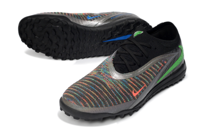 Nike Phantom 6 Low Elite TF Football Shoes - Black/Vibrant Green/Coral Red