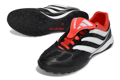 Adidas Predator 26 Elite Fold-Over Tongue TF Football Shoes - Black/Vibrant Red/Soft White