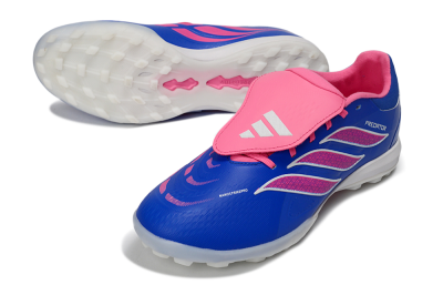 Adidas Predator 26 Elite Fold-Over Tongue TF Football Shoes - Blue/Vibrant Pink/Light Blue