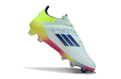Adidas F50 Elite FG Football Boots - White/Neon Yellow/Coral Pink