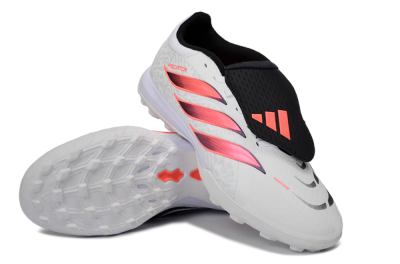 Adidas Predator 26 Elite Fold-Over Tongue TF Football Shoes - White/Neon Orange/Fuchsia Pink