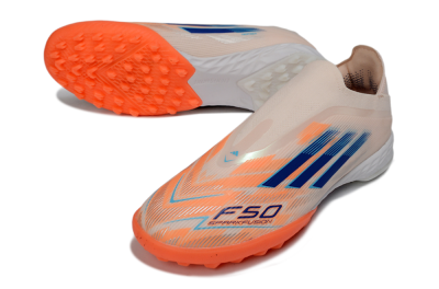 Adidas F50 Pro Laceless TF Football Shoes - Pink/Coral Splash/Deep Ocean