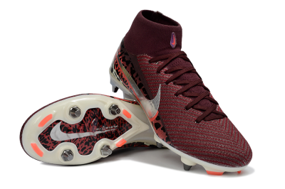 Nike Air Zoom Mercurial Superfly 10 Elite SG Football Boots - Red/Dark Berry/Metallic Silver