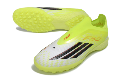Adidas F50 Pro Laceless TF Football Shoes - Yellow/Electric Yellow/Grey Black