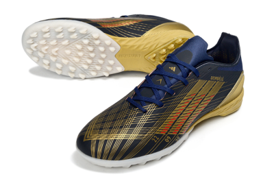 Adidas F50 Pro TF Football Shoes - Navy/Metallic Gold/Dark Red