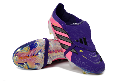 Adidas Predator 26 Elite Fold-Over Tongue FG Football Boots - Purple/Neon Pink/Black