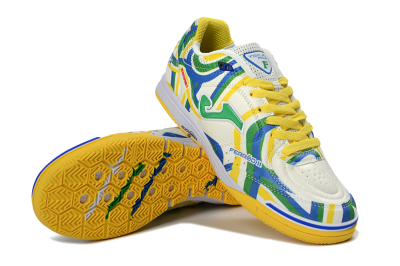 Joma Top Flex IC Football Shoes - Yellow/Vibrant Green/Blue Wave