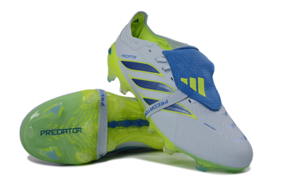 Adidas Predator 26 Elite Fold-Over Tongue FG Football Boots - Gray/Vibrant Blue/Bright Lime
