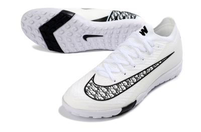 Nike Air Zoom Mercurial Vapor 16 Elite TF Football Shoes - White/Midnight Black/Sleek Silver