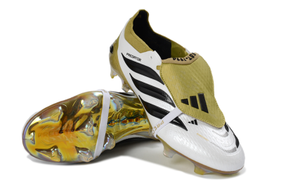 Adidas Predator 26 Elite Fold-Over Tongue FG Football Boots - White/Gold/Black