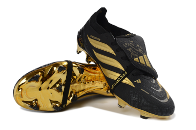 Adidas Predator 26 Elite Fold-Over Tongue FG Football Boots - Black/Gold Accent/Black Base