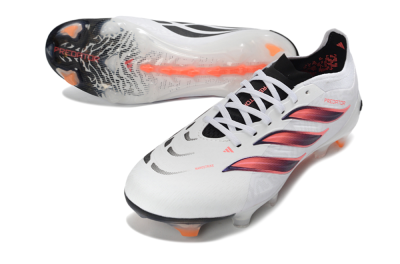 Adidas Predator 26 Elite FG Football Boots - White/Electric Orange/Sleek Black
